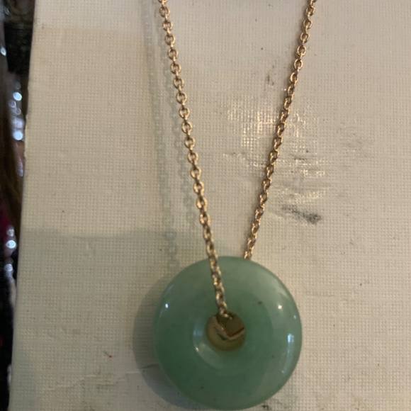 I AM MUST HAVE GOLD PLATED AVENTURINE CHINESE COIN Necklace & Earrings - Picture 3 of 4